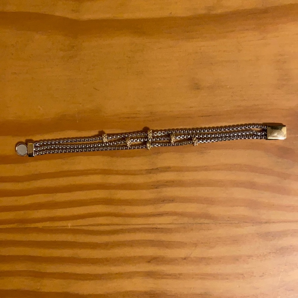 Triple Row Silver/Gold Bracelet